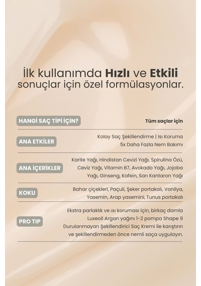 Matsu Professional Yoğun Nem Ve Kolay Şekillendirme Sağlayan Shape 9 Durulanmayan Bakım Kremi 100 ML