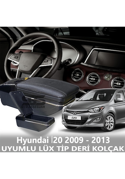 Hyundai İ20 2009 - 2013 Uyumlu Premium Deri Kol Dayama Kolçak Lüx Tip