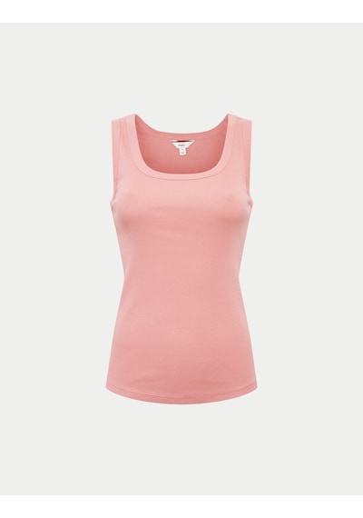 Marks & Spencer Pamuk Karışımlı Ribana Slim Fit Atlet T41001624h Pembe