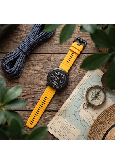 Caseonn Garmin Fenix 5x Kordon Quickfit Premium Spor Kayış Sarı