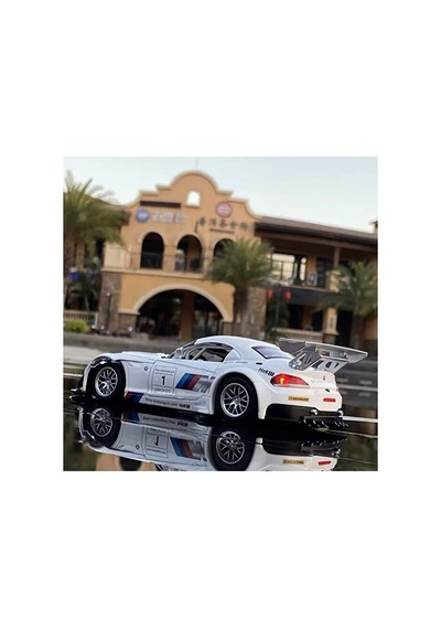 1:24 Ölçek Bmw Z4 Gt3 Diecast Model Araba Açılan Kapılar Bmw Z4 Beyaz