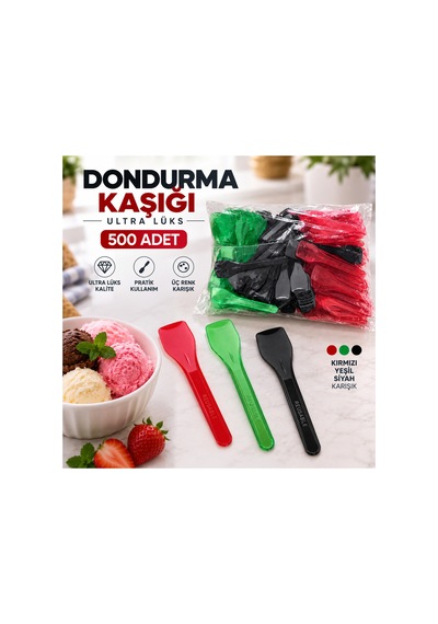 Dondurma Kaşığı Ultra Lüks Renkli 500 Adet Karışık - 921309661