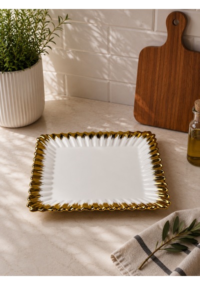 Daiys Gold Sunum Tabağı - Kare-7238 Çok Renkli