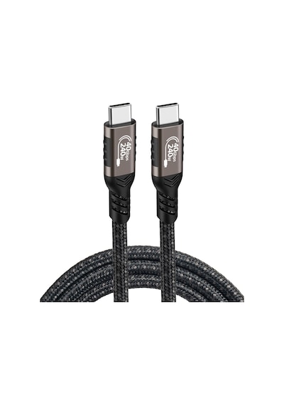Effox Siyah Qg01 Type-c To Type-c Usb4 Pd Data Kablosu 240w 40gbps 8k 60hz 0.2 Metre- Kisamark