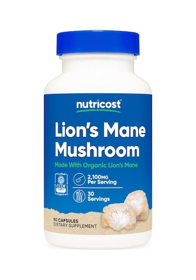 Nutricost Lion's Mane Mushroom Aslan Yelesi Mantarı 2100 Mg 90 Caps