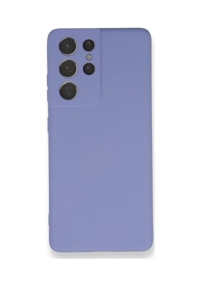 Samsung Galaxy Uyumlu S21 Ultra Kılıf Kamera Korumalı Silikon Rubber Arka Kapak Lila