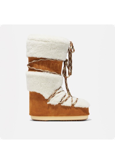 Whısky/off Whıte Kar Botu Kadın 80d1402610-ma03 Moon Boot Shearling Whisky/off White Beyaz
