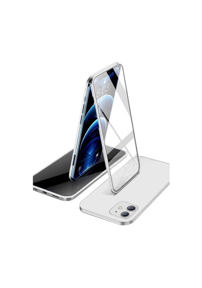 Apple iPhone Uyumlu 12 360 Derece Tam Kaplayan Cam Kapak Kılıf