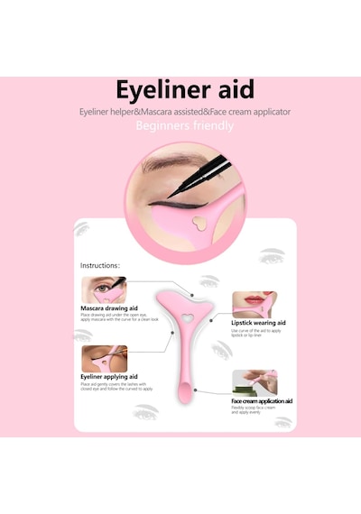 Tr Eyeliner Şablonları Kanat Uçları, Silikon Eyeliner Yardımcısı, Marscara Çizim Yardımcısı, Ruj Takma Yardı Genel