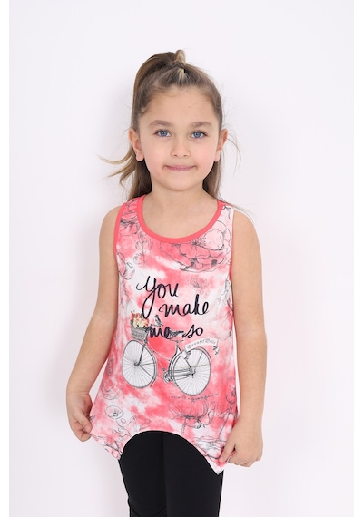 Toontoy Kids Toontoy Kız Çocuk Bisiklet Baskılı Atlet Nar Çiçeği