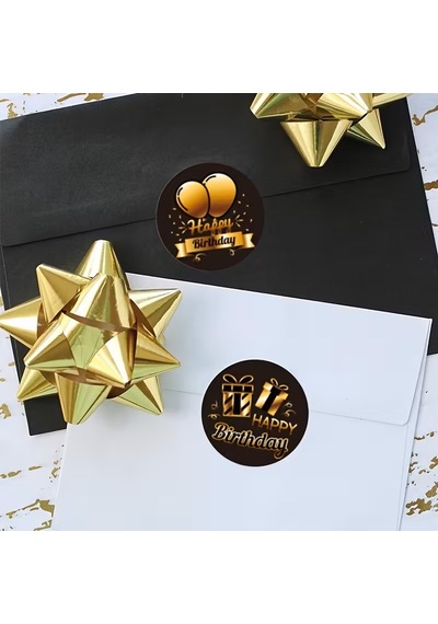 Metalize Altın 4,5cm Yıldız-fiyonk Yapşkanlı Paket Süsü 20adt
