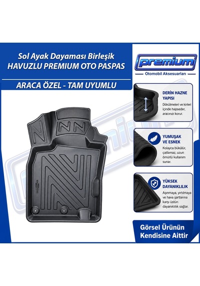 Nissan Qashqai Paspas Araca Özel 2013-2021 Derin Havuzlu Premium Oto Paspas