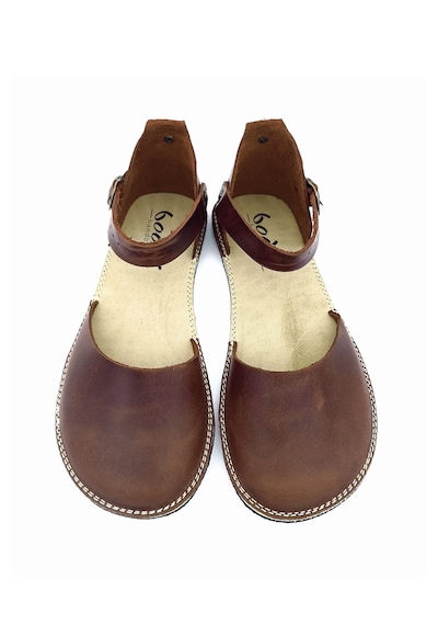 Bodhi Handcraft Kadın Barefoot Hakiki Deri Minimalist Günlük Sandalet El İmalatı Koyu Kahverengi