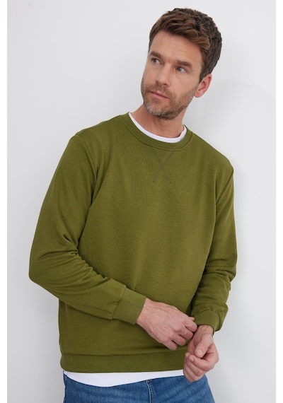 Tudors Unisex Relax Fit Rahat Kesim %100 Pamuk 3 İplik Basic Yeşil Bisiklet Yaka Sweatshirt-35151 Yeşil Tudors Unisex Relax Fit Rahat Kesim %100 Pamuk 3 İplik Basic Yeşil Bisiklet Yaka Sweatshirt-35151 Yeşil