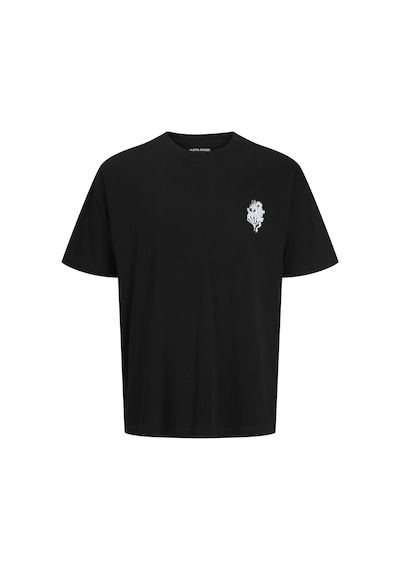 Jack & Jones Erkek Sirt Baskili Loose Fit Tisört - Boye - 12300395 Siyah