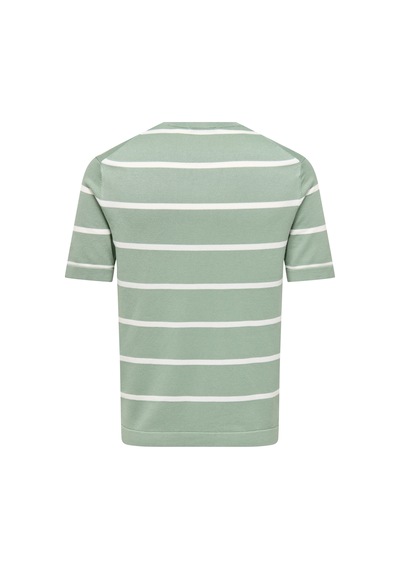 Only & Sons Onswyler Lıfe Reg 14 Ss Strıped Knıt Erkek Yeşil Kazak - Os22032764