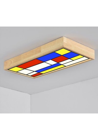 Ahşap Çerçeve Tavan Led Aydınlatma Avize 30X120Cm Salon Yatak Od (521928699)