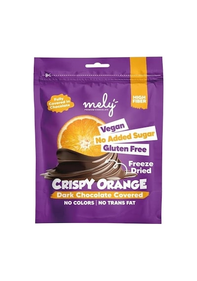 Mely Glutensiz & Şeker İlavesiz Çikolata Kaplı Dondurulup Kurutulmuş Portakal 50 G