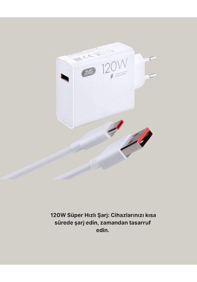 120w Güçlü Hızlı Şarj Adaptörü Ve Type-c Kablo Seti Güvenli Şarj Teknolojisi 1