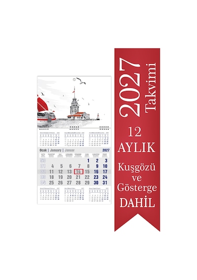 2027 7 Aylık Gemici Takvimi Denizci Duvar Takvimi 33 x 57 CM