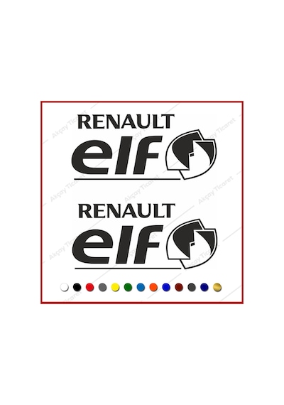 (2 Adet) Renault Elf Sticker Renault Oto Sticker Elf Araç Sticker
