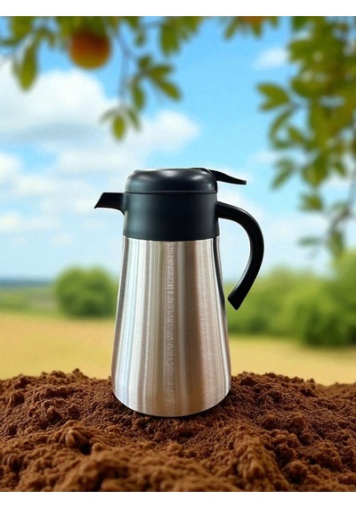 1,5 Litre İçi Dışı Çelik Termos Yeni Model Siyah