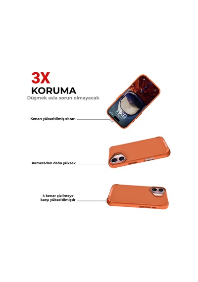 Bix Apple Uyumlu iPhone 16 Plus Vortex Magsafe Kılıf Stand Özellikli 3x Korumalı Mikro Fiber İç Yüzey Turuncu Turuncu Bix Apple Uyumlu iPhone 16 Plus Vortex Magsafe Kılıf Stand Özellikli 3x Korumalı Mikro Fiber İç Yüzey Turuncu Turuncu