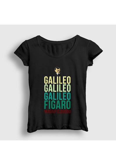 Presmono Kadın Galileo Queen Freddie Mercury T-shirt Siyah