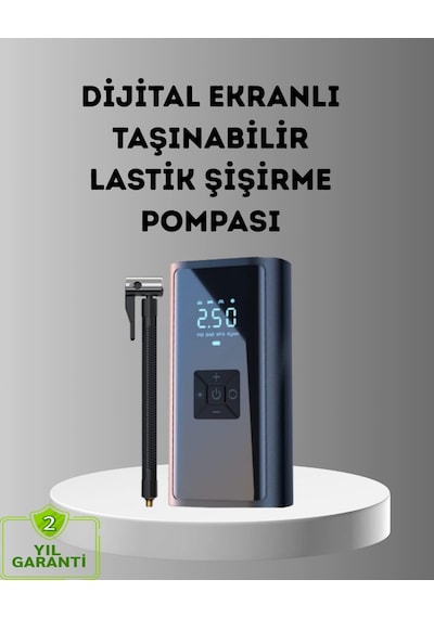 Mey İthalat Dijital Ekranlı Kablosuz Hava Pompası Led Işıklı 12v 80w