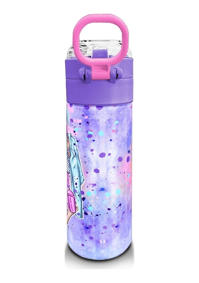 Coral High Kids Pembe Mor Fashion Girl Desenli Pipetli Ve Direkt İçim Çelik Termos 500 Ml 31956 Pembe - Mor