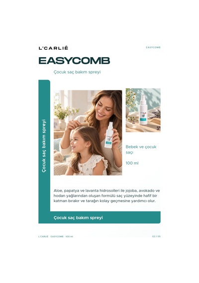 L'carlıe Easycomb Bebek Ve Çocuk Saç Bakım Spreyi Kolay Tarama 100 Ml