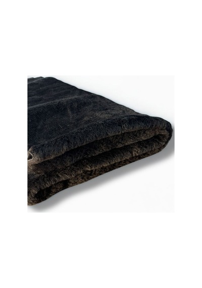 Densewool %90 Yün Sık Dokuma Peluş Kumaş Siyah 140x90 Cm Siyah Siyah