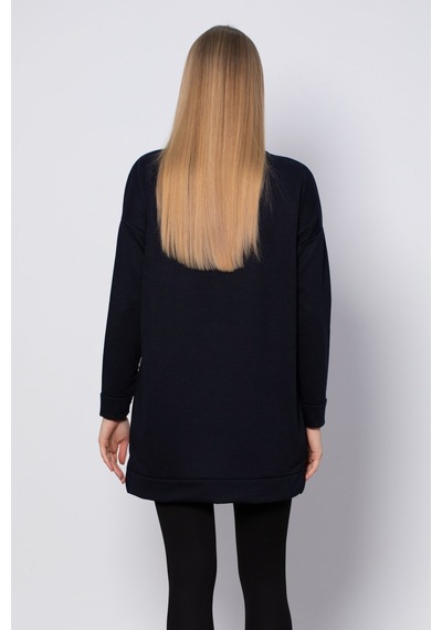 Barrels And Oil Bisiklet Yaka Mevsimlik Sweatshirt - Lacivert-Lacivert