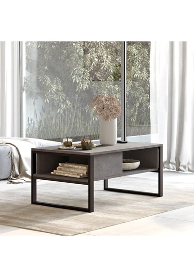 El34 Elanor Metal Orta Sehpa Raflı Beton Ela34-rg Gri