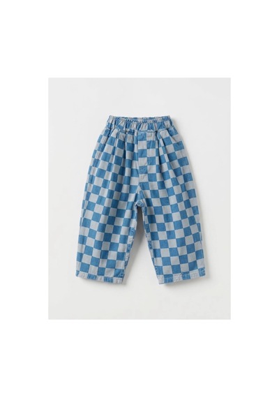 Poala Kids Blue Damalı Jean Mavi