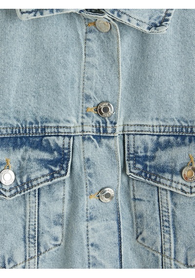 LC Waikiki Xsıde Mavi Gömlek Yaka Kadın Jean Ceket Lıght Blue