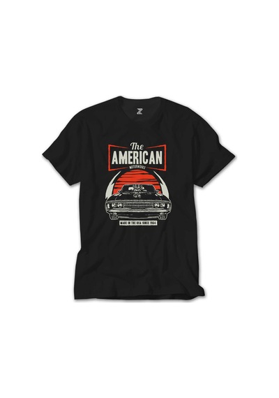 Amerikan Muscle Car Siyah Tişört Siyah