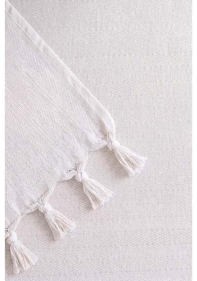 Ekru Natural Çift Kişilik Baskılı Pike & Yatak Örtüsü 200x230 Cm