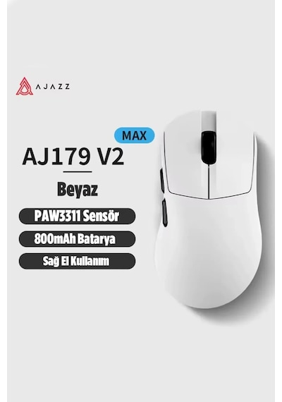 Aj179v2 Max 3 Modlu Kablolu-2.4ghz-bluetooth 1000hz 12.000 Dpı-paw 3311 Optik Sensör Oyuncu Mouse Diğer