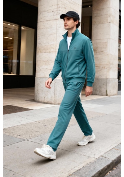 Tommy Life Orman Yeşili Pamuklu Kalın Yumuşak Dokulu Comfort Fit Basic Erkek Eşofman Takım - 85260 Yeşil