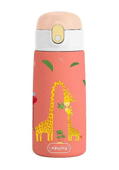 Sipnjoy Sipsquad Çocuk Termosu Pipetli Suluk 480 Ml - Giggle Giraffe Çok Renkli