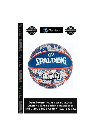 Özel Üretim Mavi Top Baskette Aktif Yaşam Spalding Basketbol Topu 2021 Blue Graffıtı Sz7 84373z