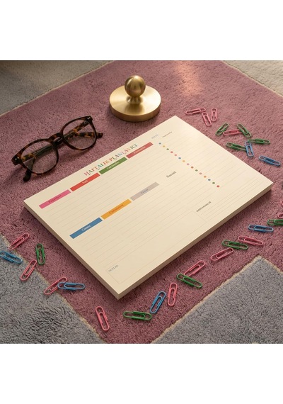 Ayrex Fark Tanıtım Tarihsiz A4 Haftalık Masa Planlayıcı 80 Yaprak / 110gr. Ivory / Minimal Tasarım / Ofis &amp Genel