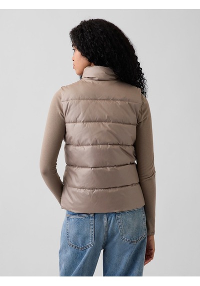Gap V-frch Logo Lw Puffer Vest Kadın Bej Yelek 910105008
