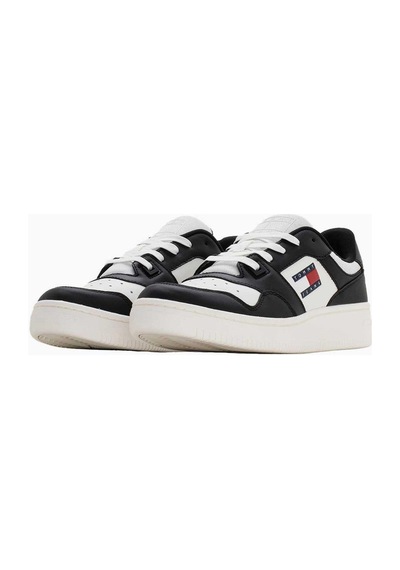 Kadın Tommy Hilfiger Retro Basket Low Top Sneakers En0en02505-5195 Black/ecru