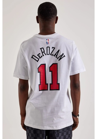 Nike Nba Chicago Bulls Derozan Unisex Tee Baskılı Erkek Günlük Tişört Beyaz