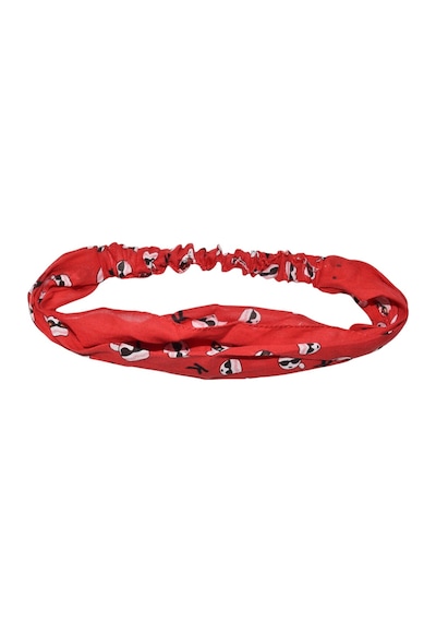 Lastikli Paraşüt Bandana Kedili Desen Kırmızı