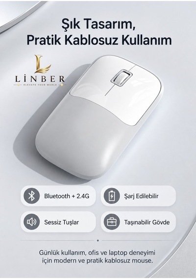 Şarjlı Kablosuz Gri Mouse Bluetooth + 2.4g Çift Modlu Type-c Şarjlı Sessiz Tuşlu Ergonomik Optik 1200/1600 Dpı Taşınabilir Mouse Çok Renkli Diğer Şarjlı Kablosuz Gri Mouse Bluetooth + 2.4g Çift Modlu Type-c Şarjlı Sessiz Tuşlu Ergonomik Optik 1200/1600 Dpı Taşınabilir Mouse Çok Renkli Diğer