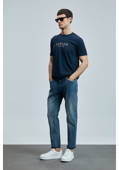 Lufian Bruno Smart Jean Erkek Pantolon Slim Fit Mavi Mavi 111200192100300 Mavi