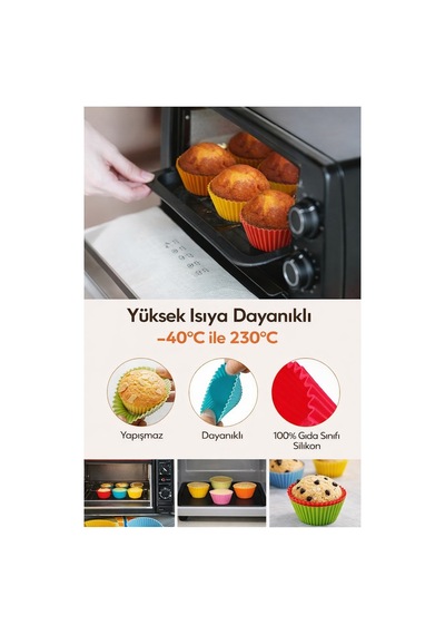 Silikon Karışık Mini Kek Kalıbı, Muffin + Kalp + Cupcake Kalıbı, Tekrar Kullanılabilir-12 Adet Çok Renkli - 904905092 Çok Renkli Silikon Karışık Mini Kek Kalıbı, Muffin + Kalp + Cupcake Kalıbı, Tekrar Kullanılabilir-12 Adet Çok Renkli - 904905092 Çok Renkli